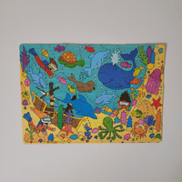 Colourful underwater sea creature puzzle on a plain background