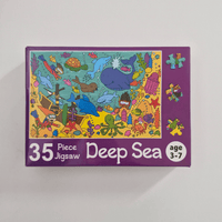 Jigsaw puzzle box with deep sea design