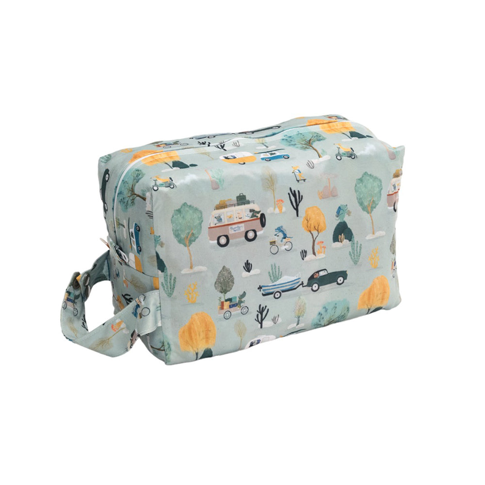 Dogs on Holiday nappy pod on a white background