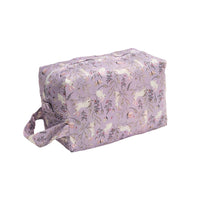 Lilac Bunnies pattern nappy pod on a white background