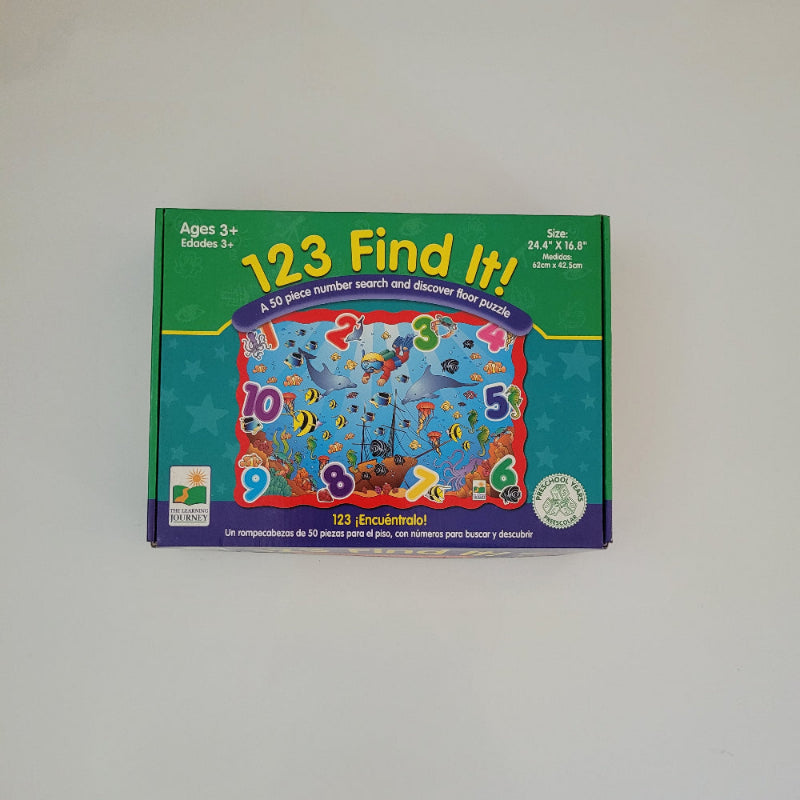 Children ocean puzzle box with title 123 Find It!