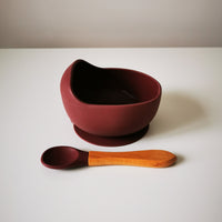 Silicone suction bowl and spoon set