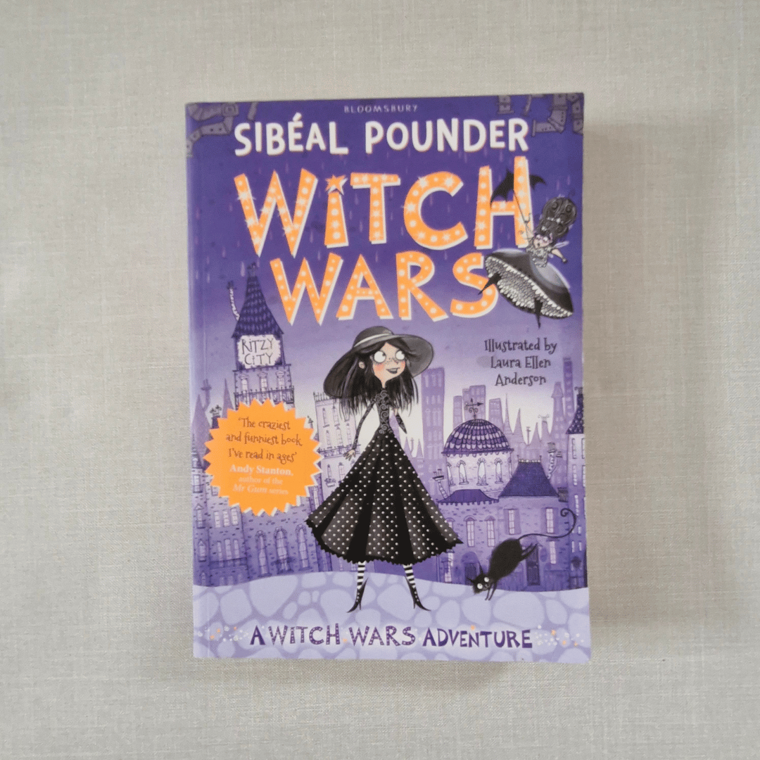 Book titled 'Witch Wars' by Sibéal Pounder on a textured surface