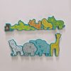 Children's alphabet puzzle with animal shapes on a white background