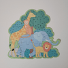 Children's puzzle with cartoon animals on a plain background