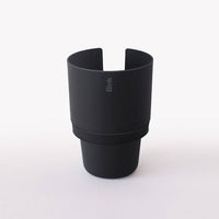 Charcoal reusable car cup holder with 'Bink' branding on a white background
