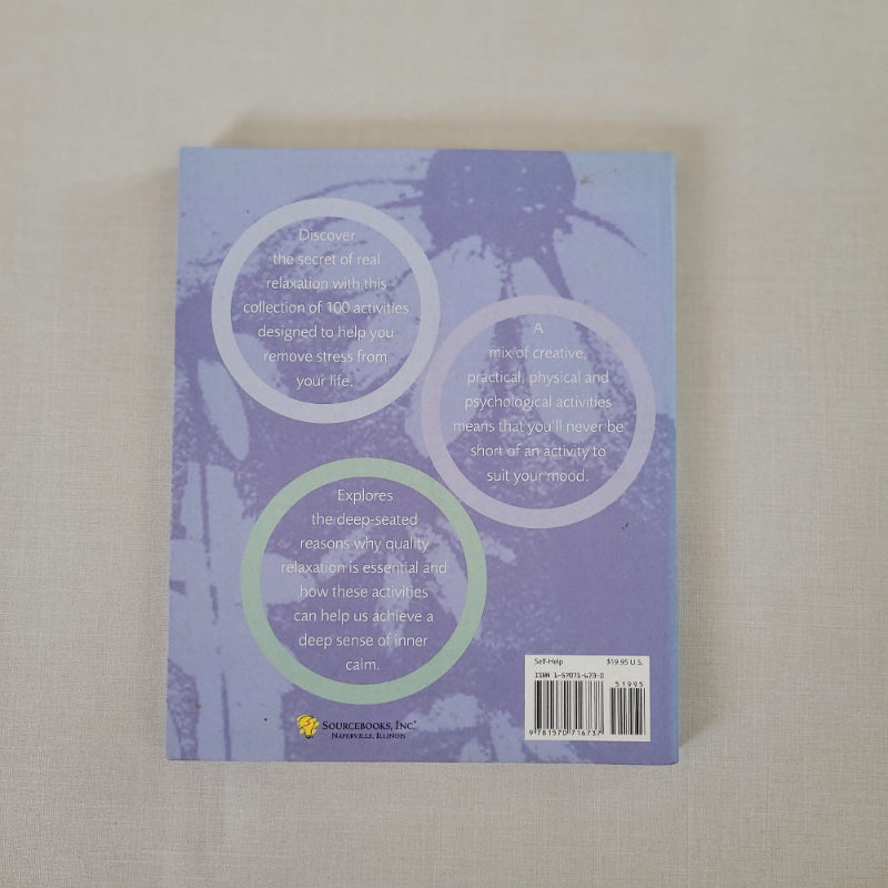Back cover of Chlll Out book with text on a light gray background