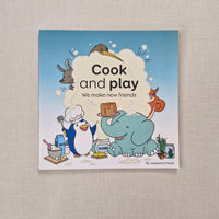 Children's book cover with cartoon characters and text on a textured surface