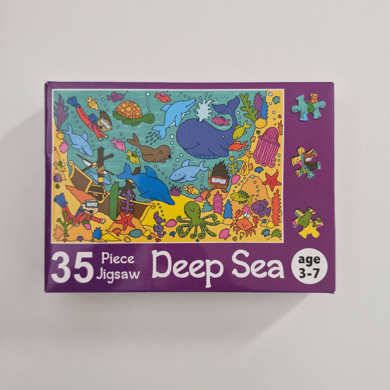 Jigsaw puzzle box with deep sea design