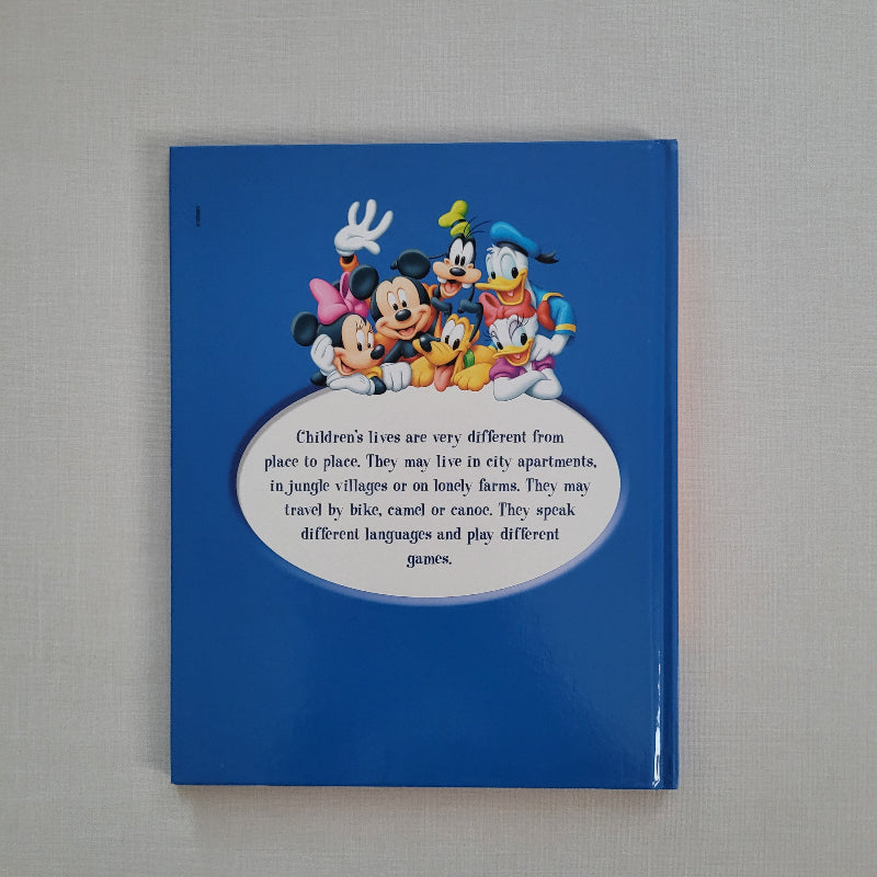 Blue book cover with cartoon characters and text on a gray background