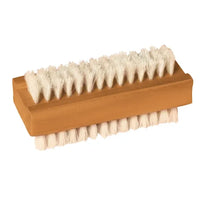Wooden brush with bristles on a white background