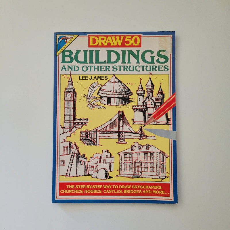 Book cover of 'Draw 50 Buildings and Other Structures' on a white background