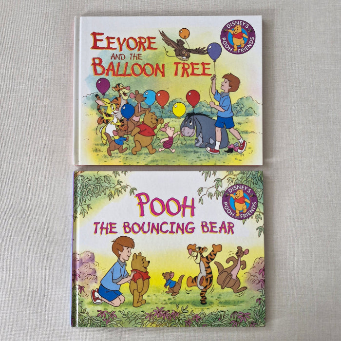 Two children's books Eeyore and the Balloon Tree and Pook the Bouncing Bear 