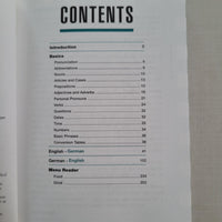 Table of contents page from a German travel book on a light gray background