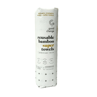 Pack of reusable bamboo super towels by Good Change on a white background