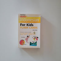 Box of Flash cards for children to learn the Indonesian language