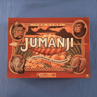 Jumanji board game box on a blue background