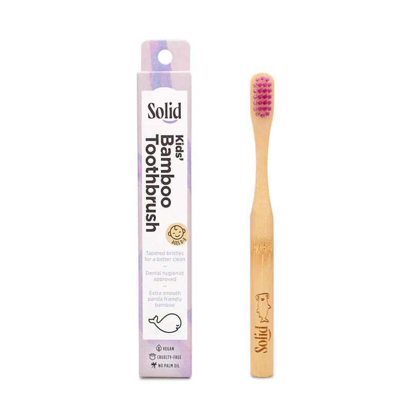 Solid Kids Bamboo Toothbrush with packaging on a white background