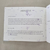 'About Us'  page in back of book