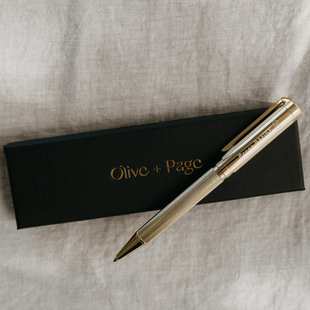 'Press Pause' Gold Luxe Pen