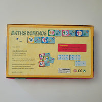 Maths Dominos game box with colourful domino pieces on a white background