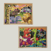 Two children's puzzles with animal illustrations on a white background