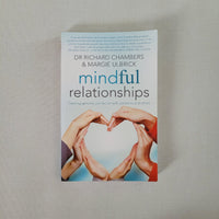 Mindful Relationships book front cover with a group of hands linked in the shape of a heart
