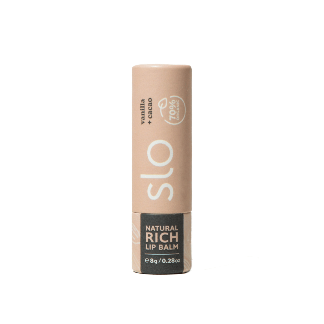 SLO Natural Rich Lip Balm on a white background