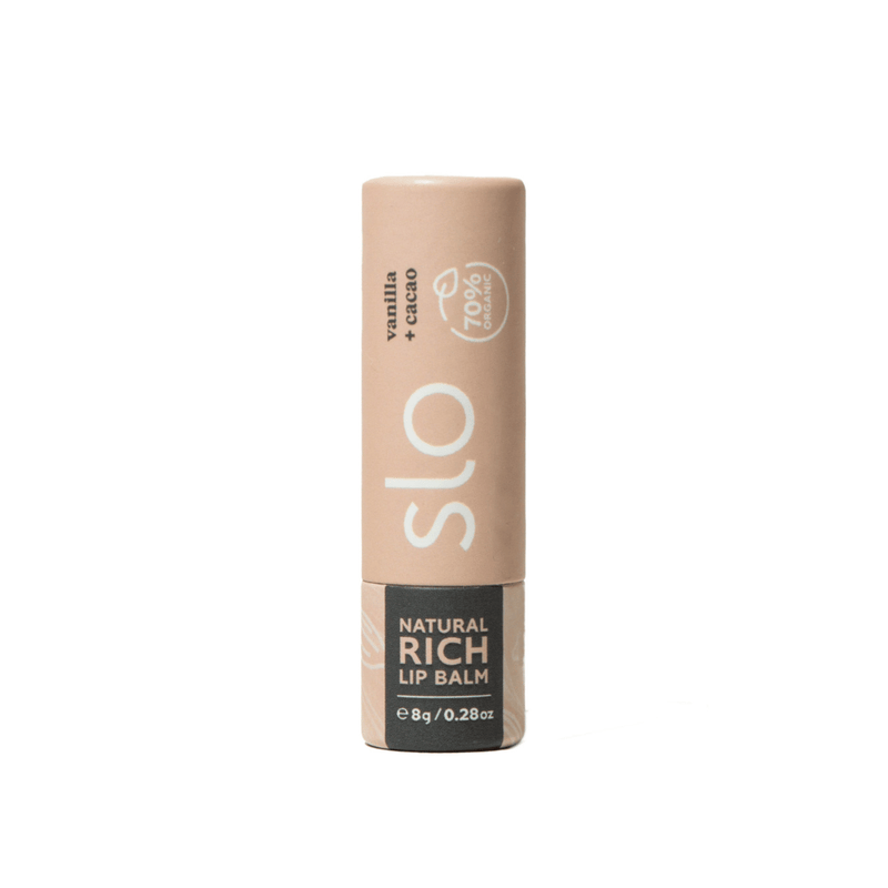 SLO Natural Rich Lip Balm on a white background