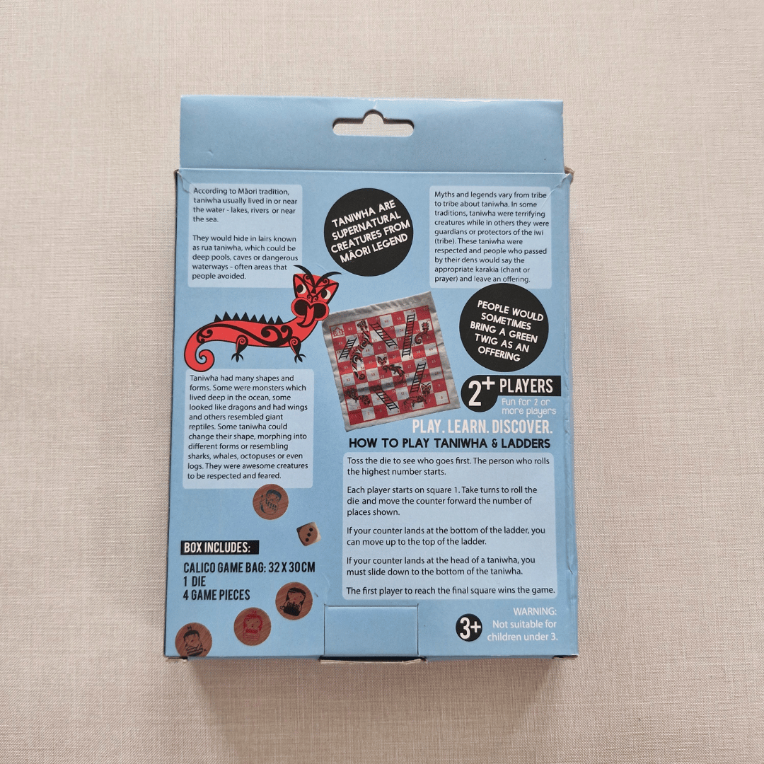 Game box packaging with text and graphics on a beige background