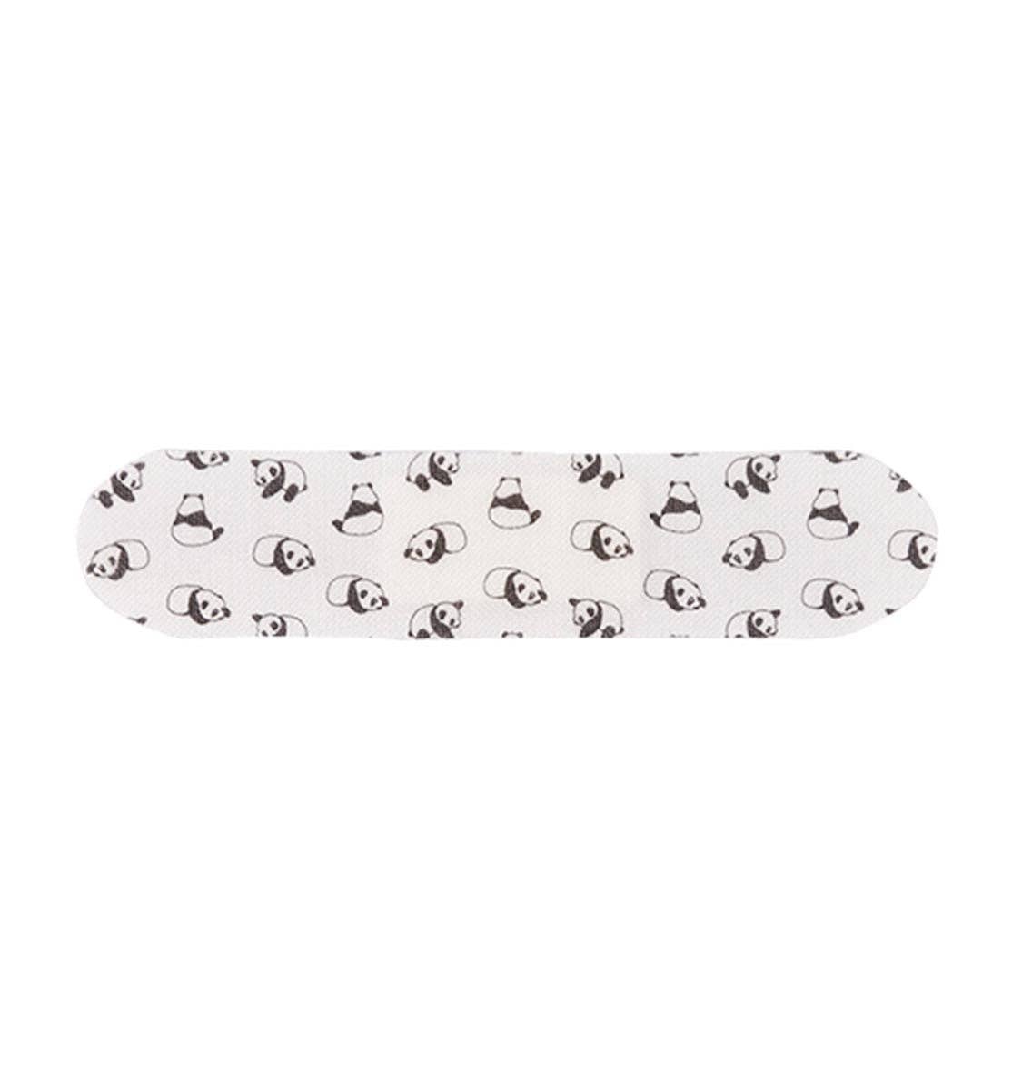 Natural coconut oil bamboo bandage with panda pattern on a white background 