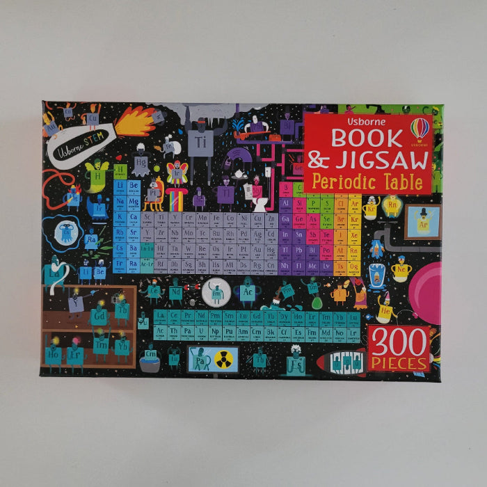 Periodic table jigsaw puzzle on a white background