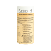 Back label of a Nutricare product on a white background