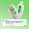 Two Noody Soft Sud products with a green background and a customer review below.