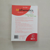 Mathematics workbook for Year 7 on a beige background
