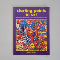 Book cover of 'Starting Points in Art' with colorful abstract design and purple border.
