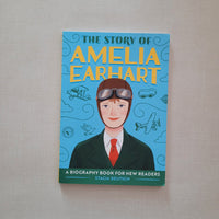 Book cover of 'The Story of Amelia Earhart' on a textured surface