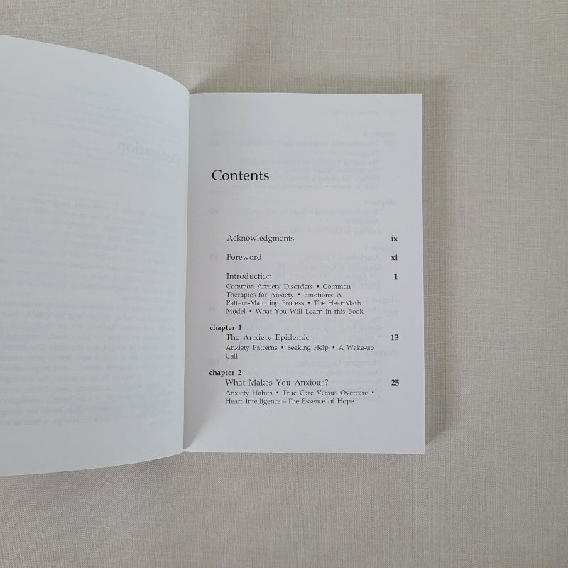 Open page showing book Table of Contents