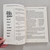 Open book with text and a question on a gray surface
