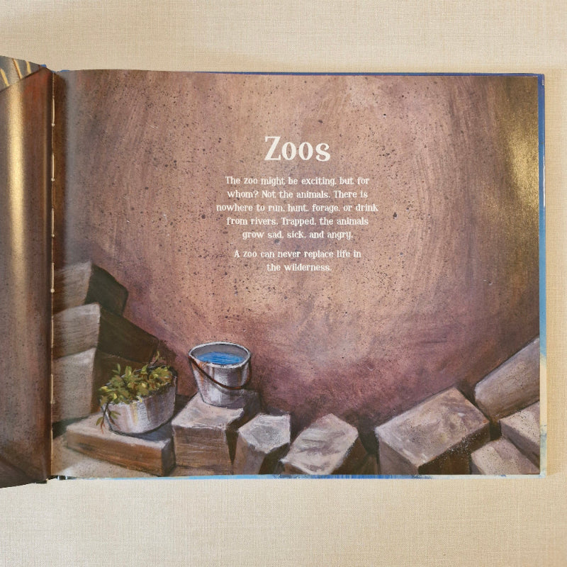 Book page with text and a graphic of a bucket and plants on a stone wall.