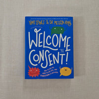 Book titled 'Welcome to Consent!' on a textured surface