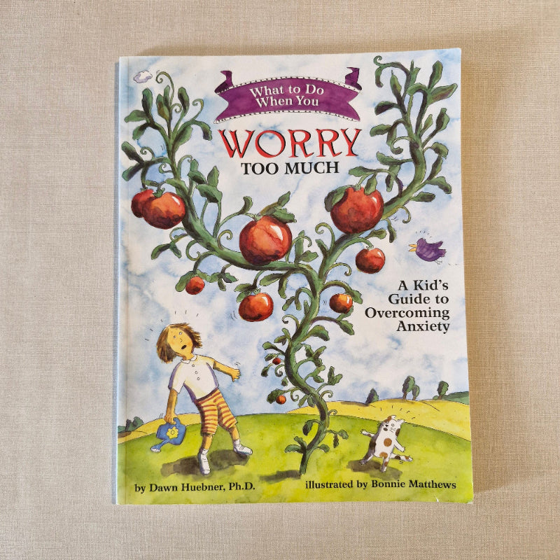 Children's book titled 'Worry Too Much' on a beige background