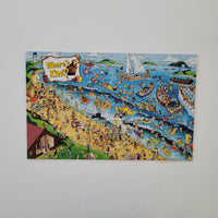 Colourful 'Where's Kiwi?' puzzle on a white background