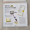 Recipe book page for white festive fudge with illustrations and text.