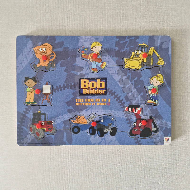 Puzzle with colourful illustrations of characters and 'Bob the Builder' logo on a blue background.