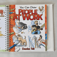 Book titled 'You Can Draw People at Work' by Damien Toll on a grey surface