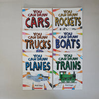 Set of six children's books titled 'You Can Draw' on a gray background