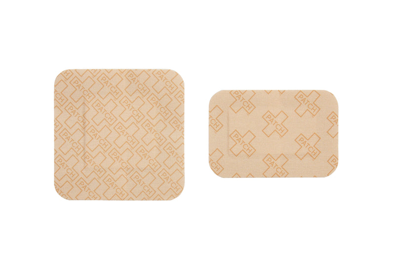 Two beige textured coasters on a white background
