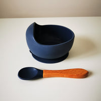 Silicone suction bowl and spoon set
