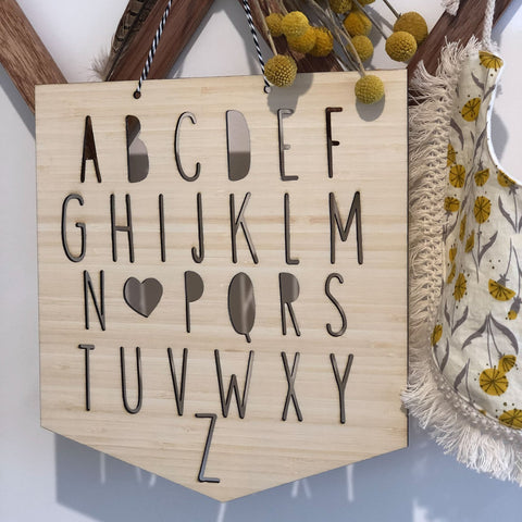 Wooden Alphabet Plaque